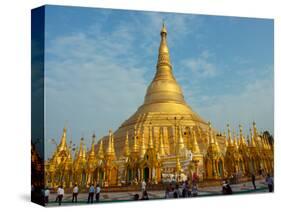 Tourists at Shwedagon Pagoda, Yangon, Myanmar-null-Stretched Canvas