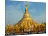 Tourists at Shwedagon Pagoda, Yangon, Myanmar-null-Mounted Photographic Print