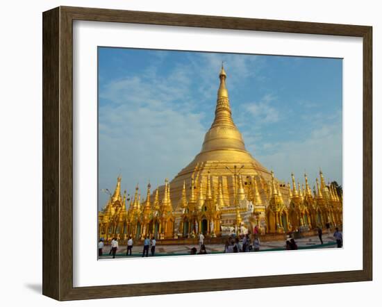 Tourists at Shwedagon Pagoda, Yangon, Myanmar-null-Framed Photographic Print