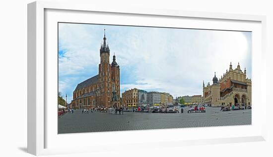 Tourists at St. Mary's Church, St. Mary's Square, Krakow, Poland-null-Framed Photographic Print