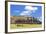 Tourists at the 15 Moai Restored Ceremonial Site of Ahu Tongariki-Michael Nolan-Framed Photographic Print