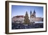 Tourists at the Christmas markets facing the Cathedral of St. Vitus, Old Town Square, UNESCO World -Roberto Moiola-Framed Photographic Print