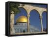 Tourists at the Dome of the Rock, Old City, Unesco World Heritage Site, Jerusalem, Israel-Eitan Simanor-Framed Stretched Canvas