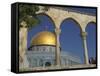 Tourists at the Dome of the Rock, Old City, Unesco World Heritage Site, Jerusalem, Israel-Eitan Simanor-Framed Stretched Canvas