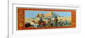 Tourists at the Pyramids in Egypt, Label from a Fez Box, c.1914-null-Framed Giclee Print