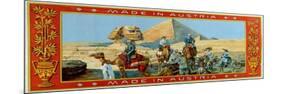 Tourists at the Pyramids in Egypt, Label from a Fez Box, c.1914-null-Mounted Giclee Print