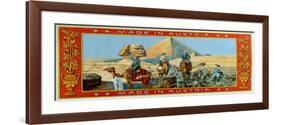 Tourists at the Pyramids in Egypt, Label from a Fez Box, c.1914-null-Framed Giclee Print