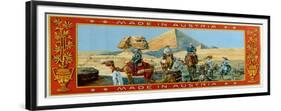 Tourists at the Pyramids in Egypt, Label from a Fez Box, c.1914-null-Framed Giclee Print