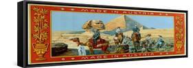 Tourists at the Pyramids in Egypt, Label from a Fez Box, c.1914-null-Framed Stretched Canvas