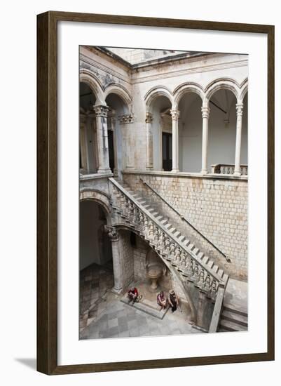 Tourists by the Staircase Inside the Rectors Palace, Dubrovnik, Croatia, Europe-Matthew Williams-Ellis-Framed Photographic Print