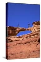 Tourists Climbing at Wadi Rum, Jordan, Middle East-Neil Farrin-Stretched Canvas