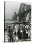 Tourists Come Ashore from Cruise Ship Caronia, South Queensferry, April 1957-null-Stretched Canvas