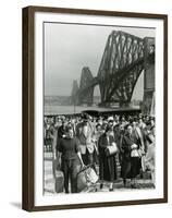 Tourists Come Ashore from Cruise Ship Caronia, South Queensferry, April 1957-null-Framed Premium Photographic Print