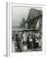 Tourists Come Ashore from Cruise Ship Caronia, South Queensferry, April 1957-null-Framed Premium Photographic Print