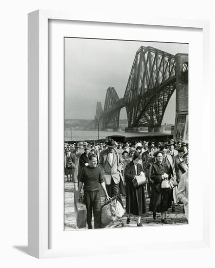 Tourists Come Ashore from Cruise Ship Caronia, South Queensferry, April 1957-null-Framed Photographic Print