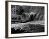 Tourists Crossing Low Bridge at Electrical Utilities Waterfall Exhibit at NY World's Fair-David Scherman-Framed Photographic Print