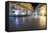 Tourists Eating at a Restaurant in Piazza Duomo at Night-Matthew Williams-Ellis-Framed Stretched Canvas