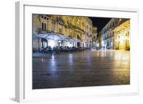 Tourists Eating at a Restaurant in Piazza Duomo at Night-Matthew Williams-Ellis-Framed Photographic Print