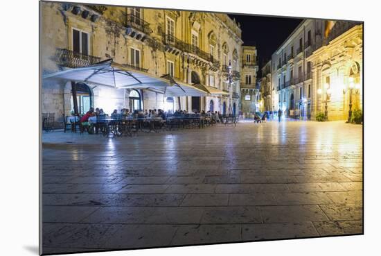 Tourists Eating at a Restaurant in Piazza Duomo at Night-Matthew Williams-Ellis-Mounted Photographic Print