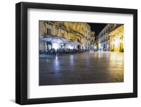 Tourists Eating at a Restaurant in Piazza Duomo at Night-Matthew Williams-Ellis-Framed Photographic Print