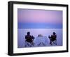 Tourists Enjoy Sundowners While Looking Out across the Endless Salt Crust of Salar De Uyuni-John Warburton-lee-Framed Photographic Print