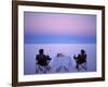 Tourists Enjoy Sundowners While Looking Out across the Endless Salt Crust of Salar De Uyuni-John Warburton-lee-Framed Photographic Print