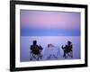 Tourists Enjoy Sundowners While Looking Out across the Endless Salt Crust of Salar De Uyuni-John Warburton-lee-Framed Photographic Print