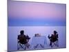 Tourists Enjoy Sundowners While Looking Out across the Endless Salt Crust of Salar De Uyuni-John Warburton-lee-Mounted Photographic Print