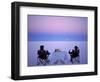 Tourists Enjoy Sundowners While Looking Out across the Endless Salt Crust of Salar De Uyuni-John Warburton-lee-Framed Photographic Print