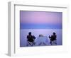 Tourists Enjoy Sundowners While Looking Out across the Endless Salt Crust of Salar De Uyuni-John Warburton-lee-Framed Photographic Print