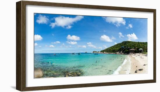 Tourists enjoy the clear waters of Koh Tao, Thailand, Southeast Asia, Asia-Logan Brown-Framed Photographic Print