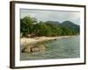 Tourists Enjoying Nipah Beach at Sunset Time, Pangkor Island, Perak State, Malaysia-Richard Nebesky-Framed Photographic Print