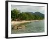 Tourists Enjoying Nipah Beach at Sunset Time, Pangkor Island, Perak State, Malaysia-Richard Nebesky-Framed Photographic Print