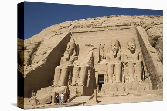 Tourists Enjoying the Site, Colossi of Ramses Ii, Sun Temple-Richard Maschmeyer-Stretched Canvas
