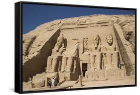 Tourists Enjoying the Site, Colossi of Ramses Ii, Sun Temple-Richard Maschmeyer-Framed Stretched Canvas