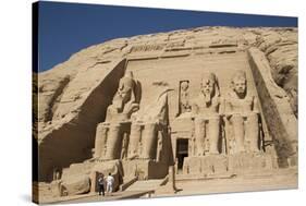 Tourists Enjoying the Site, Colossi of Ramses Ii, Sun Temple-Richard Maschmeyer-Stretched Canvas