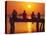 Tourists Enjoying the Sunset, Roatan, Largest of the Bay Islands, Honduras, Caribbean Sea-Robert Francis-Stretched Canvas