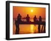 Tourists Enjoying the Sunset, Roatan, Largest of the Bay Islands, Honduras, Caribbean Sea-Robert Francis-Framed Photographic Print