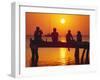 Tourists Enjoying the Sunset, Roatan, Largest of the Bay Islands, Honduras, Caribbean Sea-Robert Francis-Framed Photographic Print