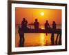 Tourists Enjoying the Sunset, Roatan, Largest of the Bay Islands, Honduras, Caribbean Sea-Robert Francis-Framed Photographic Print