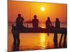Tourists Enjoying the Sunset, Roatan, Largest of the Bay Islands, Honduras, Caribbean Sea-Robert Francis-Mounted Photographic Print