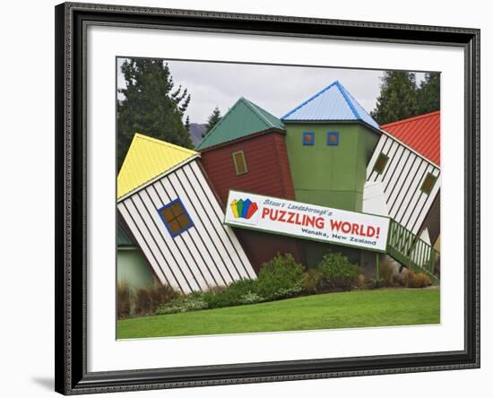 Tourists Experience Mazes and Optical Illusions, Wanaka, South Island, New Zealand-Dennis Flaherty-Framed Photographic Print