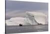 Tourists exploring Skontorp Cove in inflatable boat, Paradise Bay, Antarctica, Polar Regions-Sergio Pitamitz-Stretched Canvas