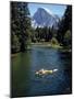 Tourists Float on a Raft in the Merced River at Yosemite National Park-Ralph Crane-Mounted Photographic Print