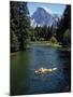 Tourists Float on a Raft in the Merced River at Yosemite National Park-Ralph Crane-Mounted Photographic Print