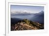 Tourists Gather on Poon Hill to Watch the Sunrise over the Annapurna Himal-Andrew Taylor-Framed Photographic Print