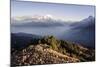 Tourists Gather on Poon Hill to Watch the Sunrise over the Annapurna Himal-Andrew Taylor-Mounted Photographic Print
