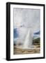 Tourists Gather to Watch Strokker Geyser (Geysir), an Erupting Spring at Haukadalur, Iceland-Michael Nolan-Framed Photographic Print