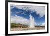 Tourists Gather to Watch Strokker Geyser (Geysir), an Erupting Spring at Haukadalur, Iceland-Michael Nolan-Framed Photographic Print