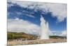 Tourists Gather to Watch Strokker Geyser (Geysir), an Erupting Spring at Haukadalur, Iceland-Michael Nolan-Mounted Photographic Print